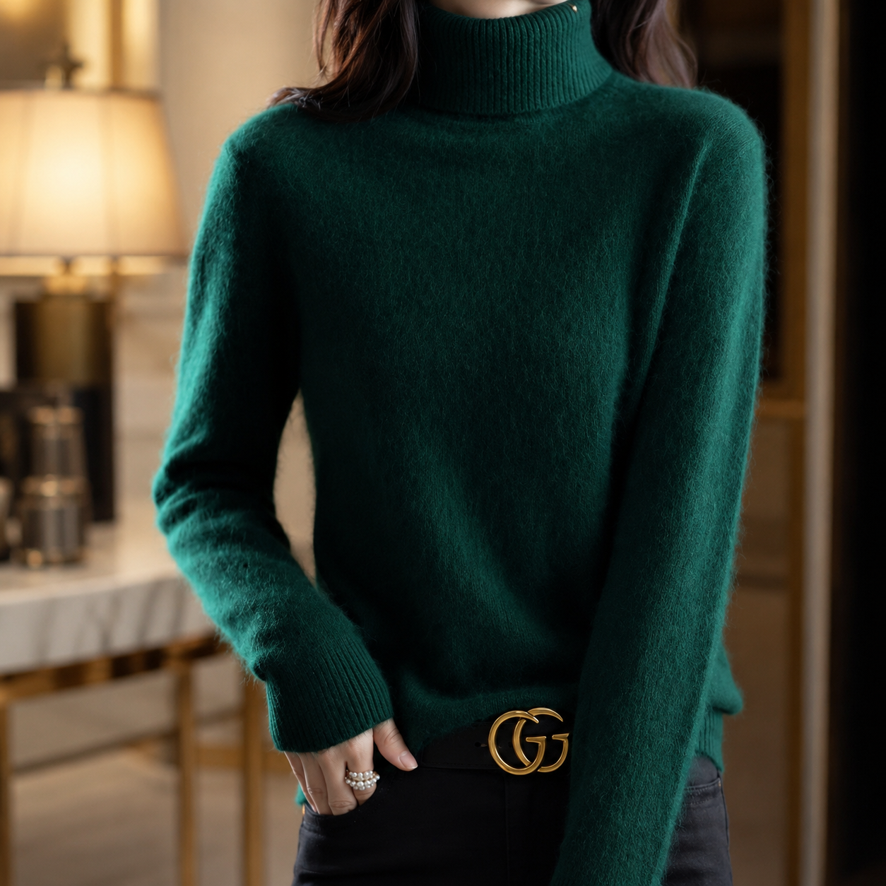 Cecilia Women's Turtleneck Knit Sweater