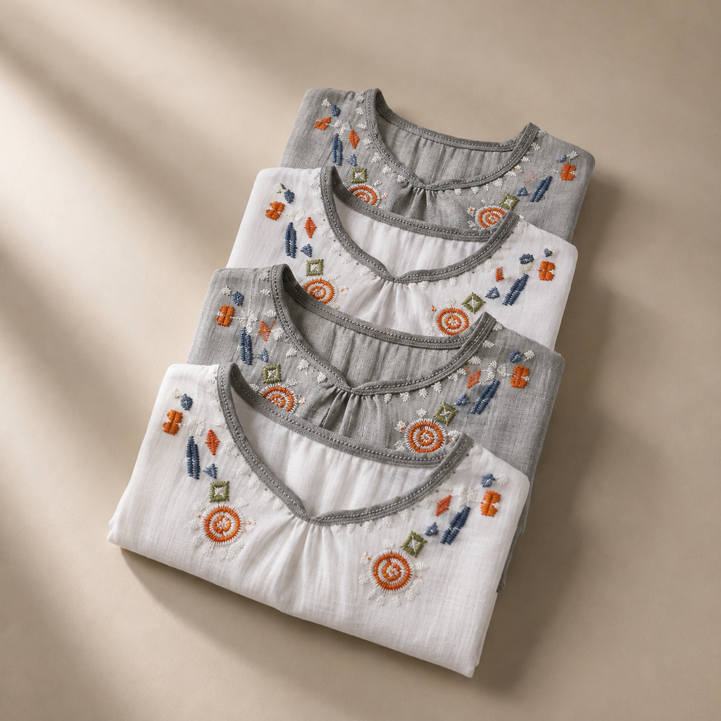 Adeline Women's Embroidered Gauze Blouse