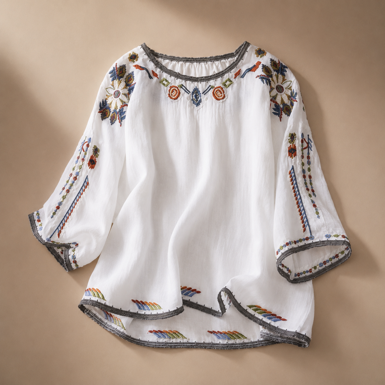 Adeline Women's Embroidered Gauze Blouse