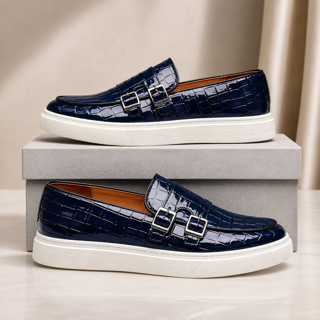 Alessandro Men’s Crocodile-Embossed Leather Loafers