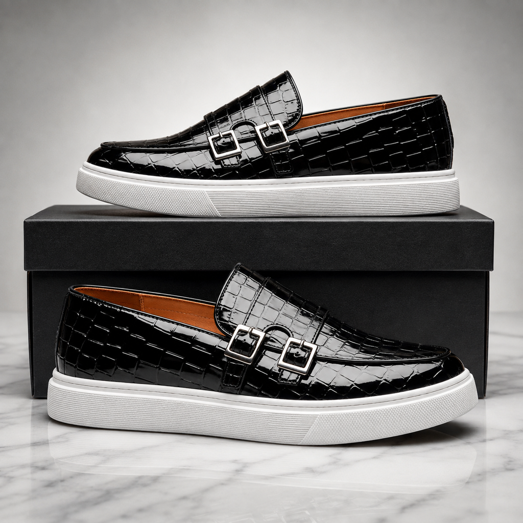Alessandro Men’s Crocodile-Embossed Leather Loafers