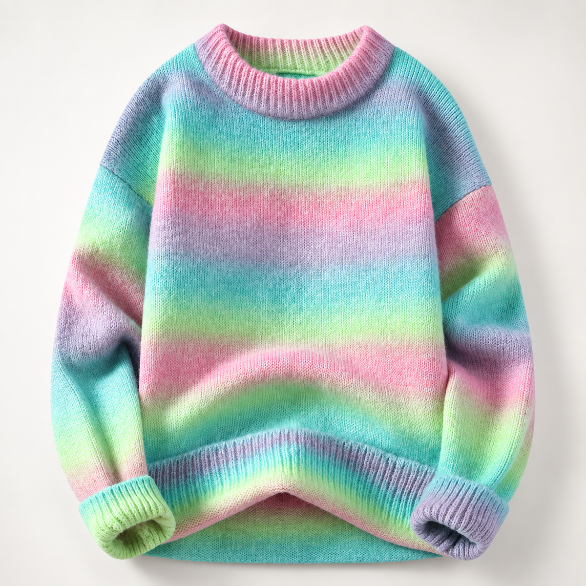 Alessio Gradient Stripe Knit Crewneck Sweater