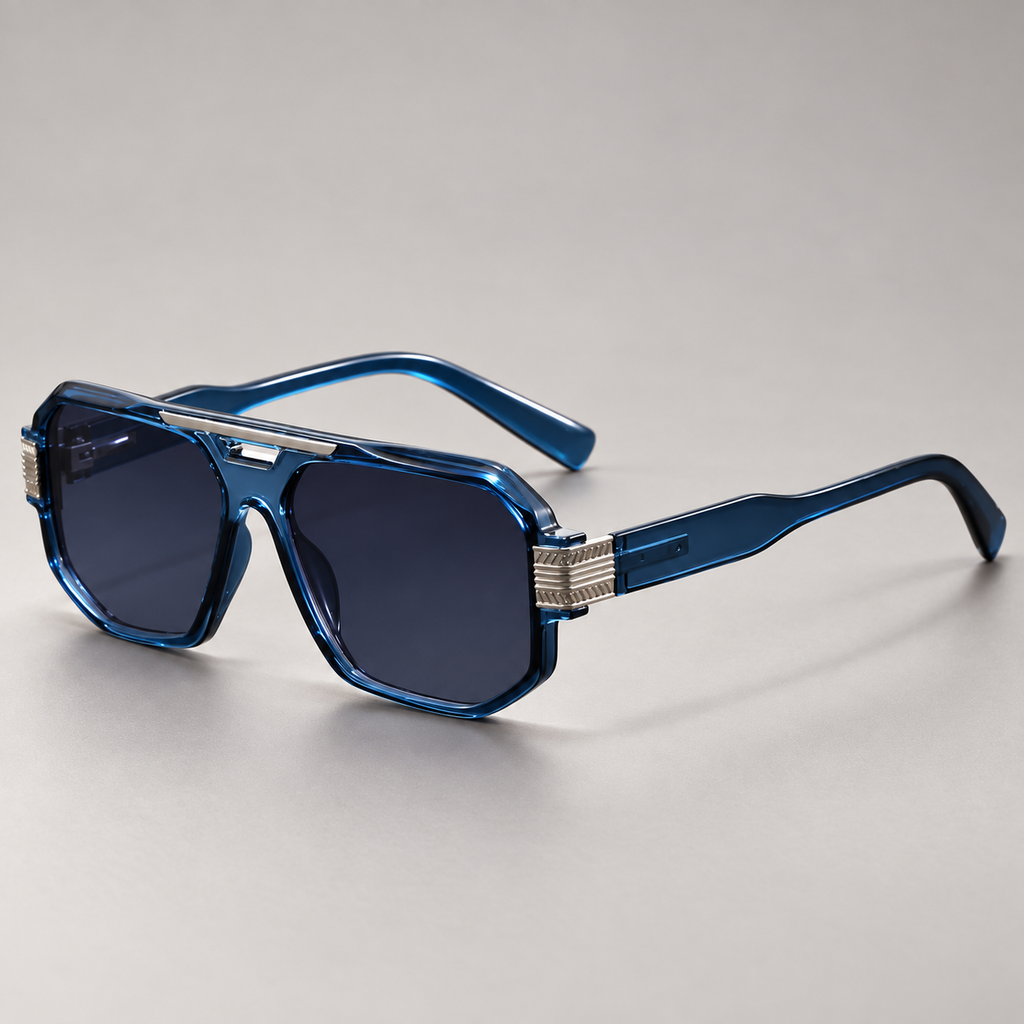 Alessio Square Sunglasses with Metal Hinge Detail