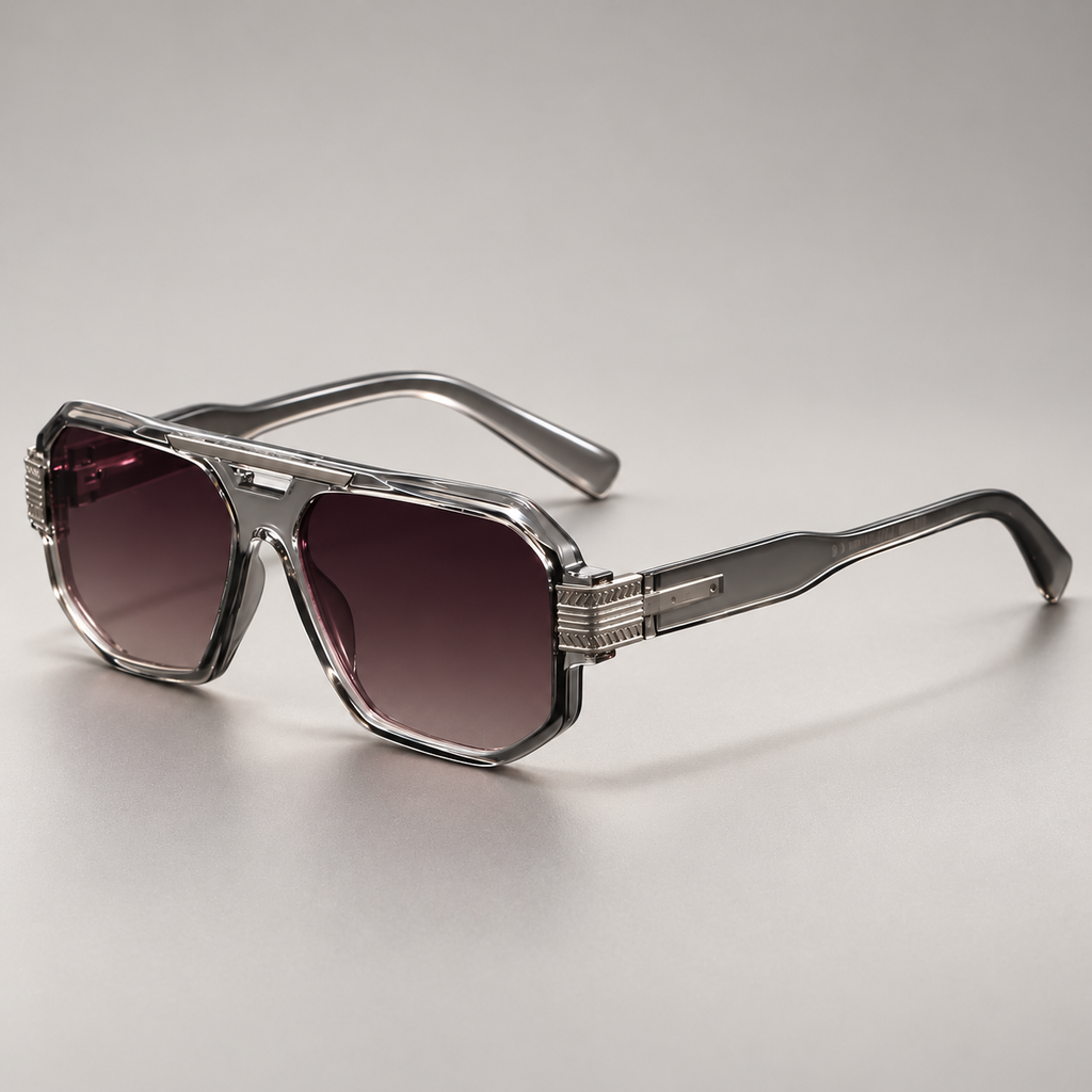Alessio Square Sunglasses with Metal Hinge Detail