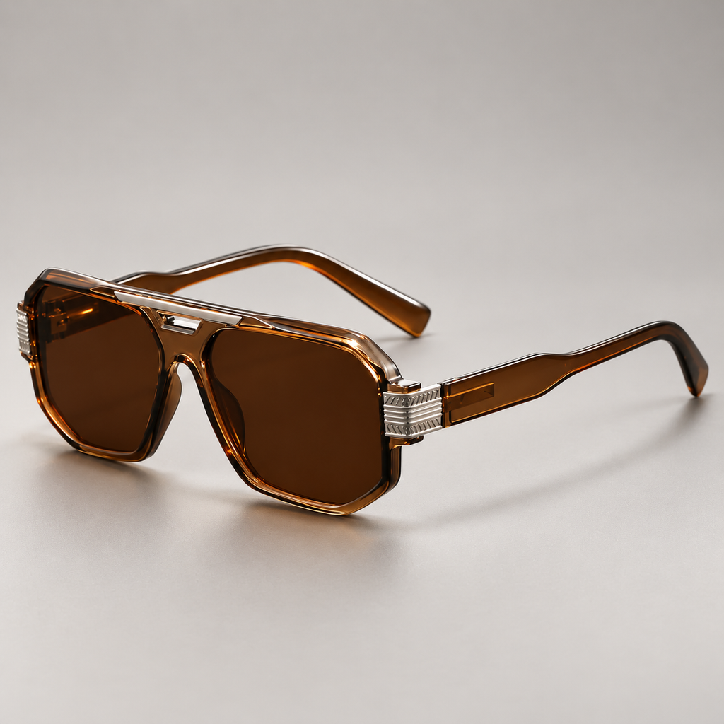 Alessio Square Sunglasses with Metal Hinge Detail