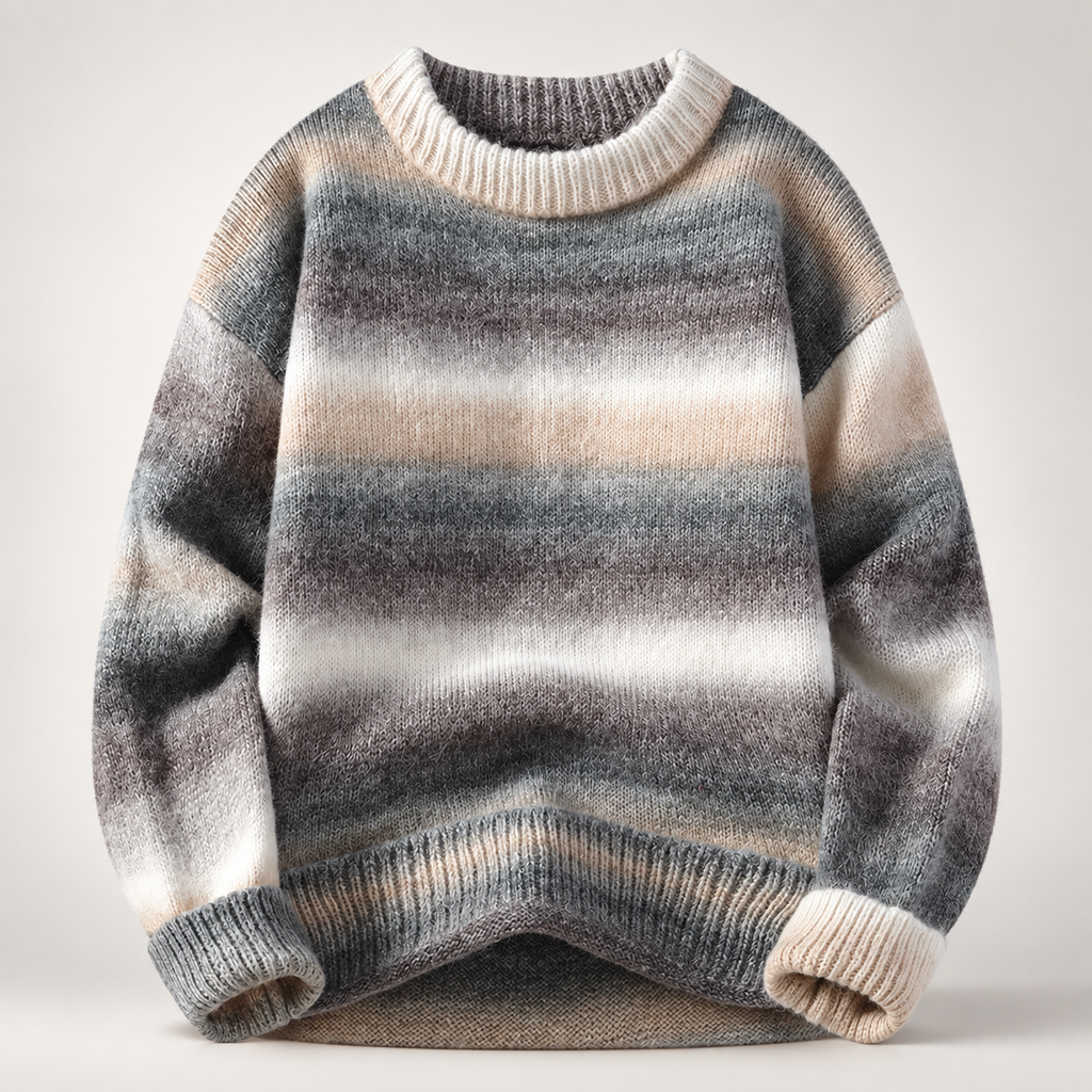 Alessio Gradient Stripe Knit Crewneck Sweater