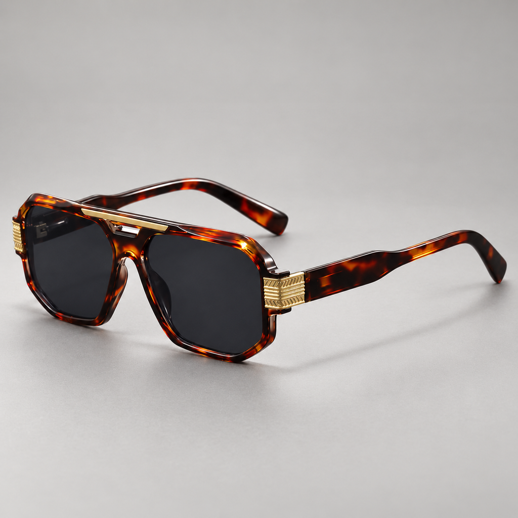Alessio Square Sunglasses with Metal Hinge Detail