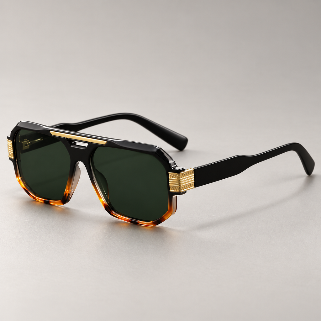 Alessio Square Sunglasses with Metal Hinge Detail
