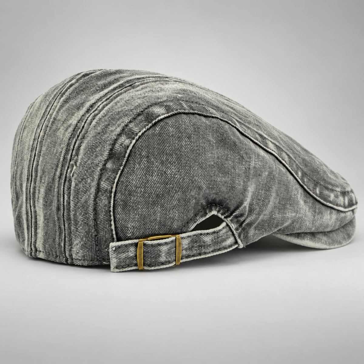 Alistair Men’s Herringbone Flat Cap with Adjustable Buckle