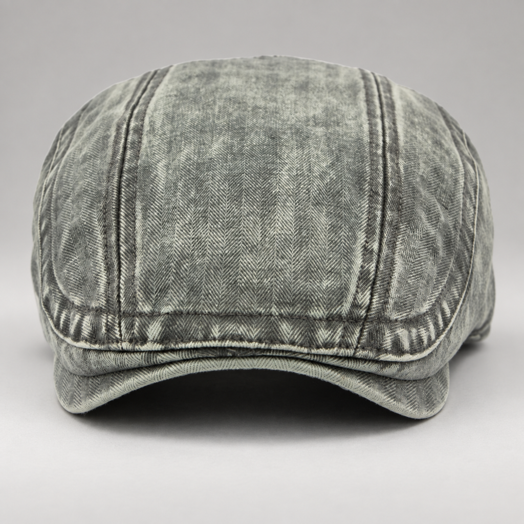 Alistair Men’s Herringbone Flat Cap with Adjustable Buckle