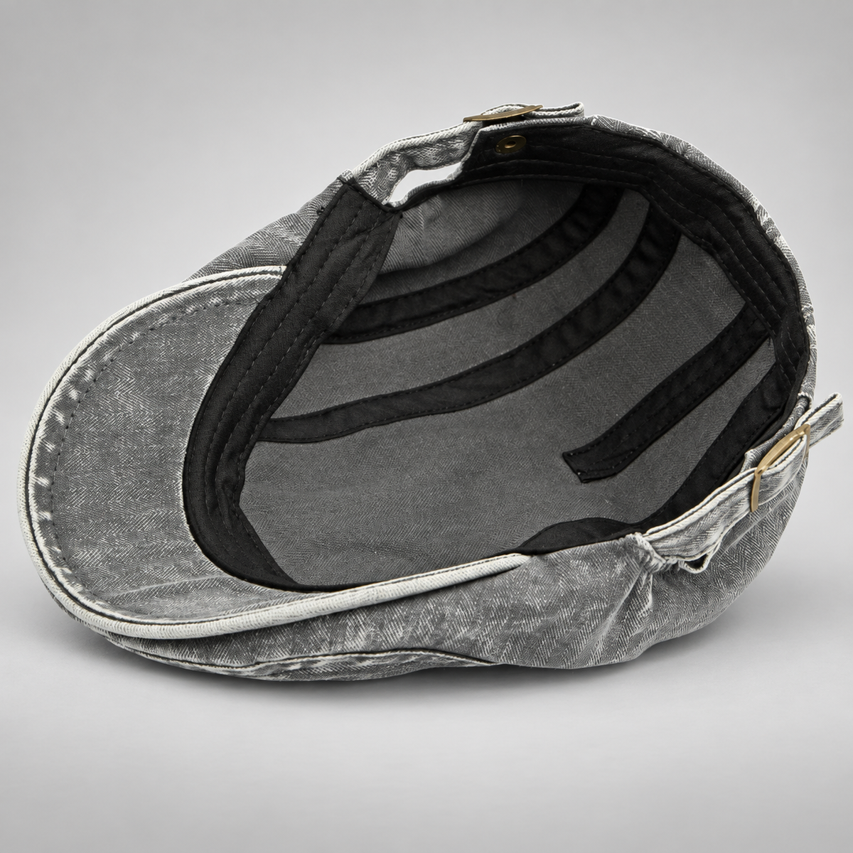 Alistair Men’s Herringbone Flat Cap with Adjustable Buckle