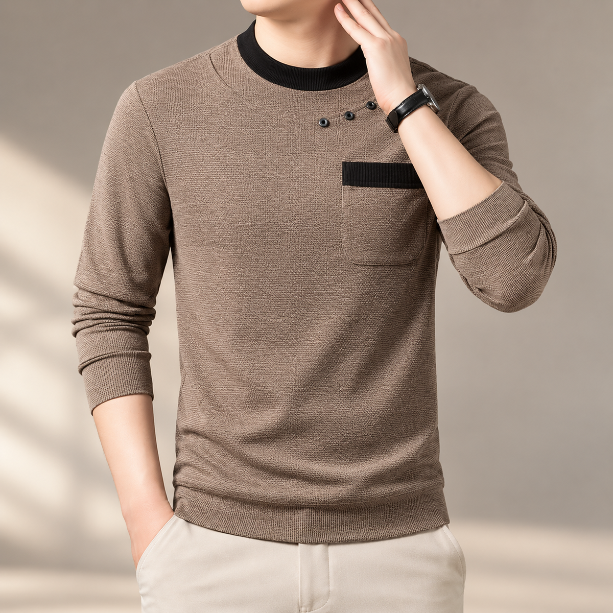 Alistair Men's Textured Crewneck Sweater