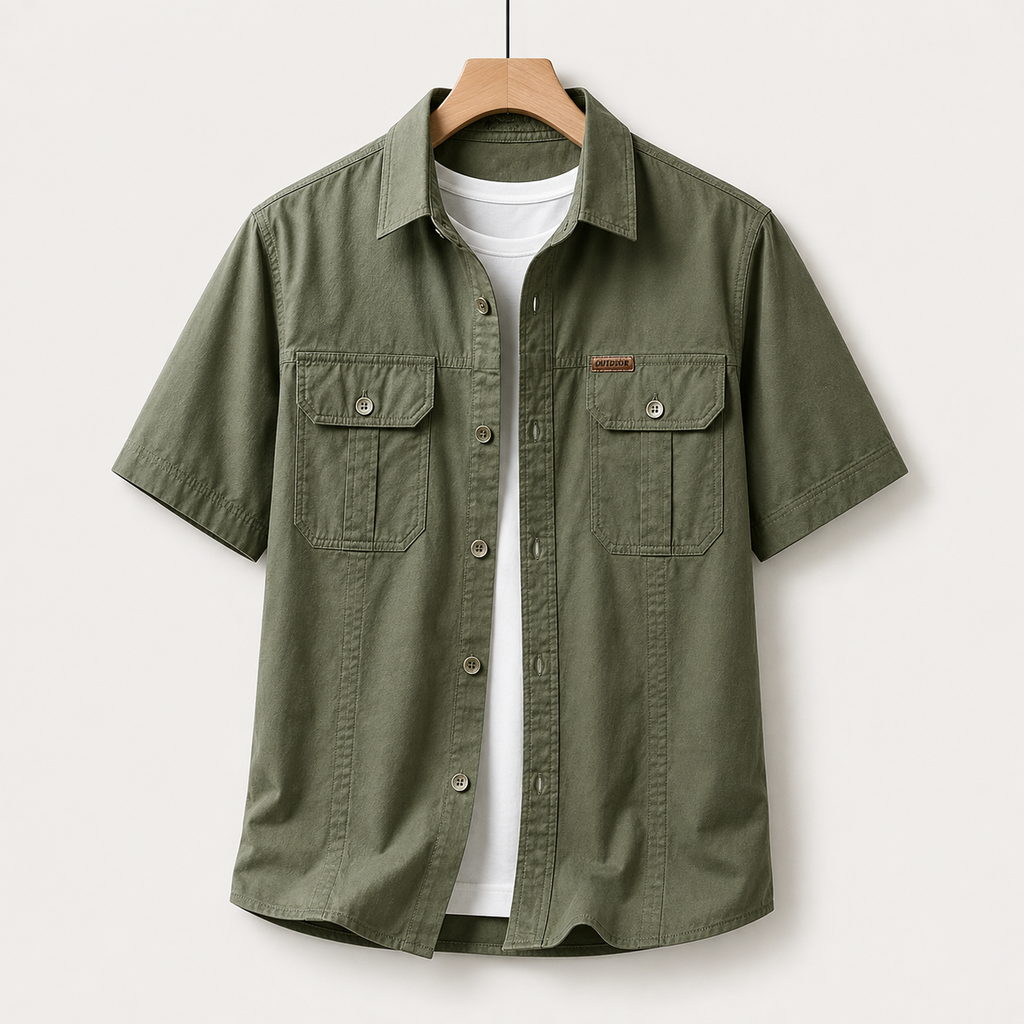 Anderson Men's Cotton Short Sleeve Overshirt