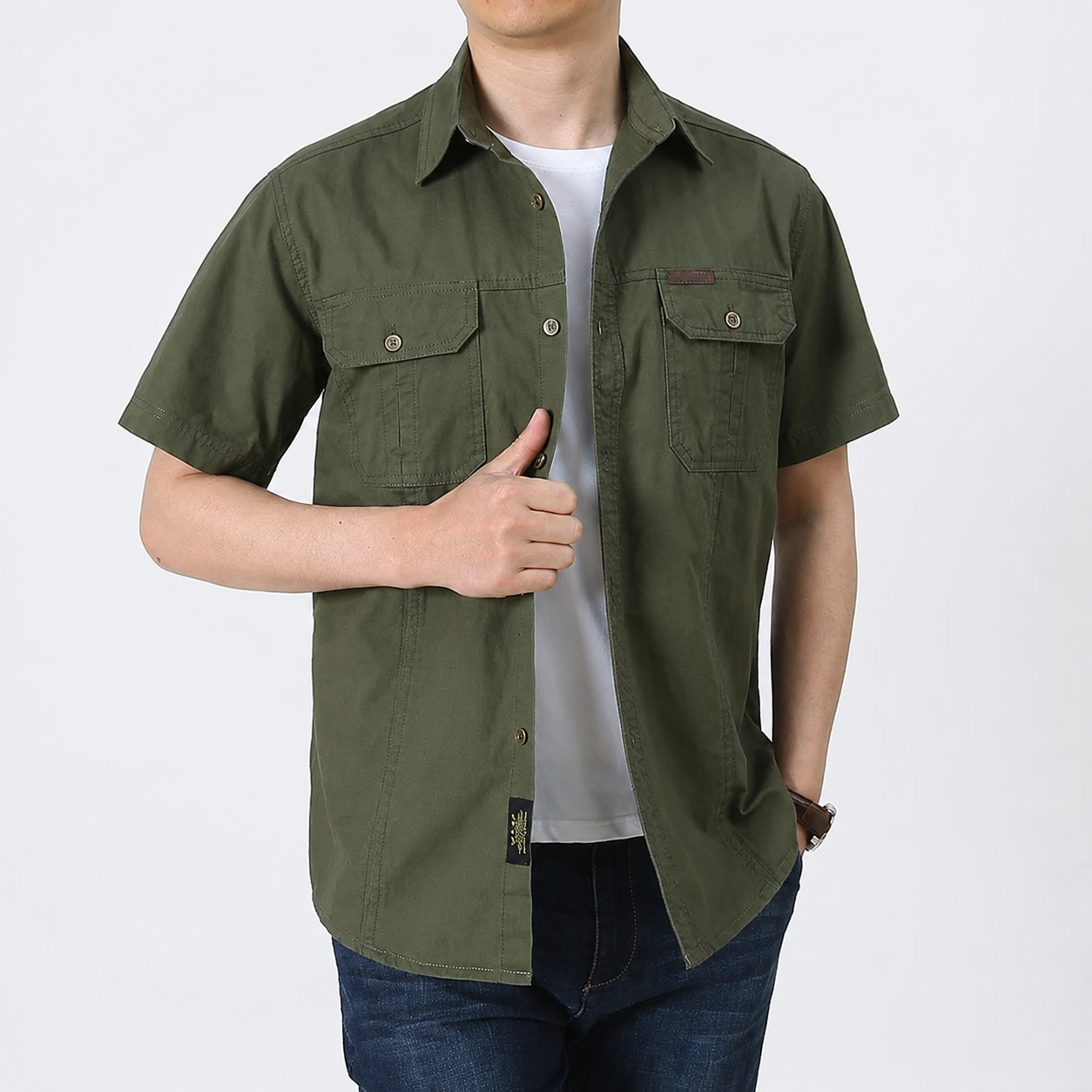 Anderson Men's Cotton Short Sleeve Overshirt