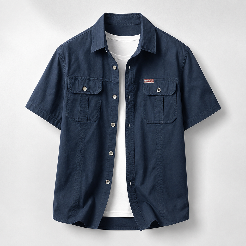 Anderson Men's Cotton Short Sleeve Overshirt