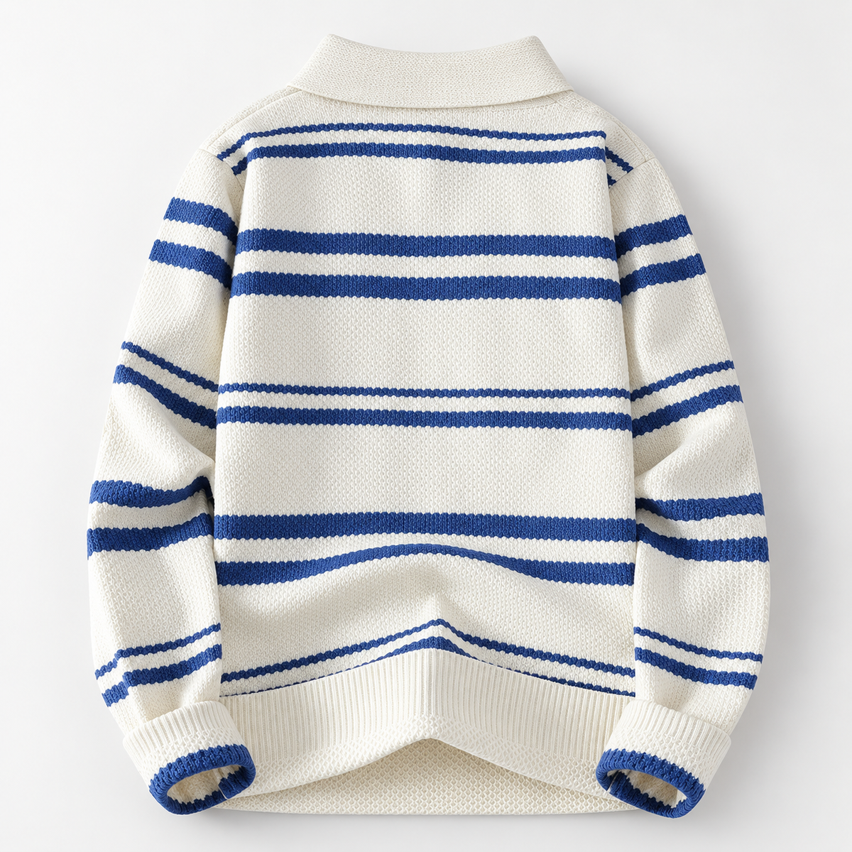 Ashland Long Sleeve Striped Knit Polo Sweater