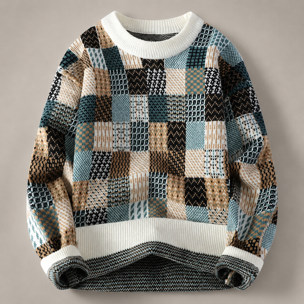 Ashton Mosaic Patterned Knit Sweater