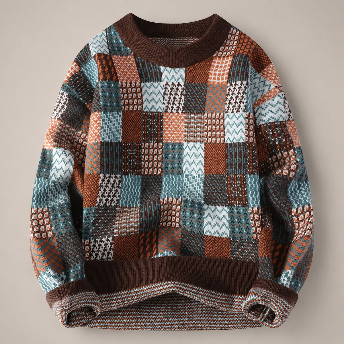 Ashton Mosaic Patterned Knit Sweater
