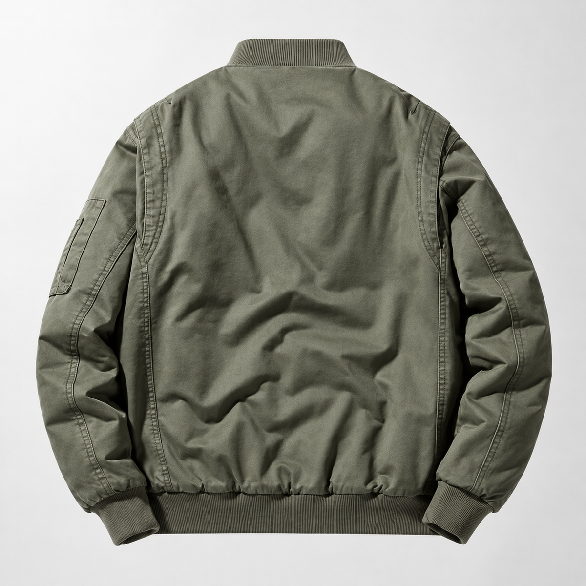 Bastien Men’s Ribbed Zip-Up Quilted Bomber Jacket