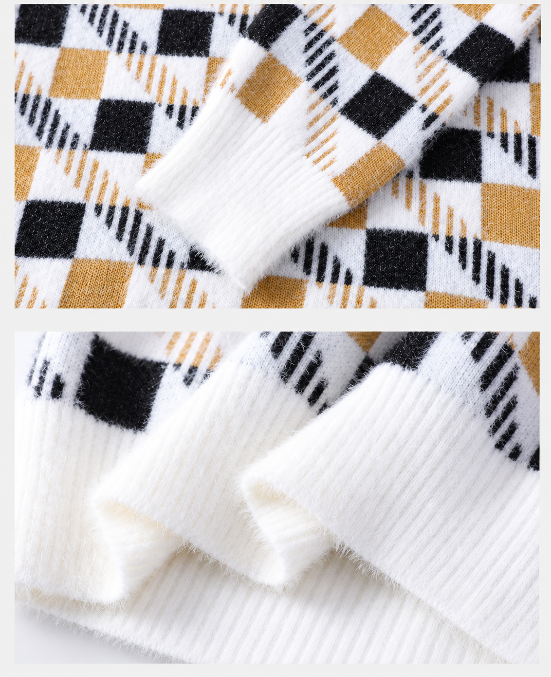 Baxter Men’s Fuzzy Checkerboard Crewneck Sweater