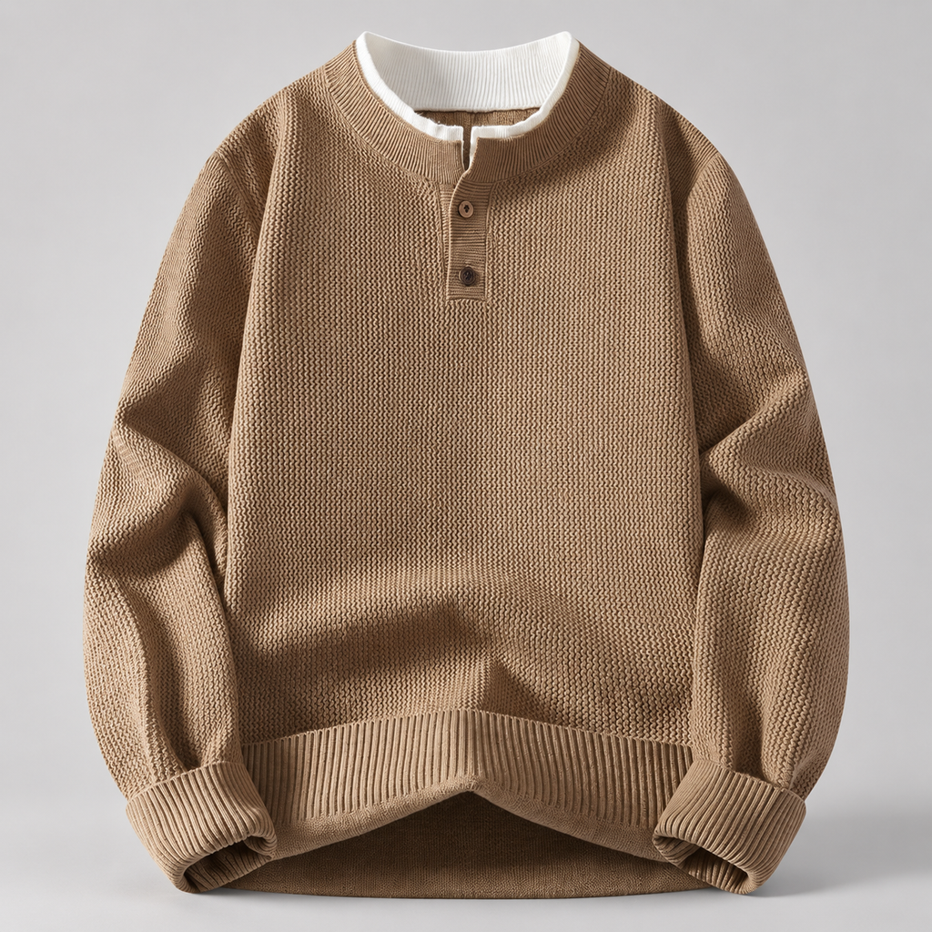 Bennett Men’s Textured Knit Henley Sweater