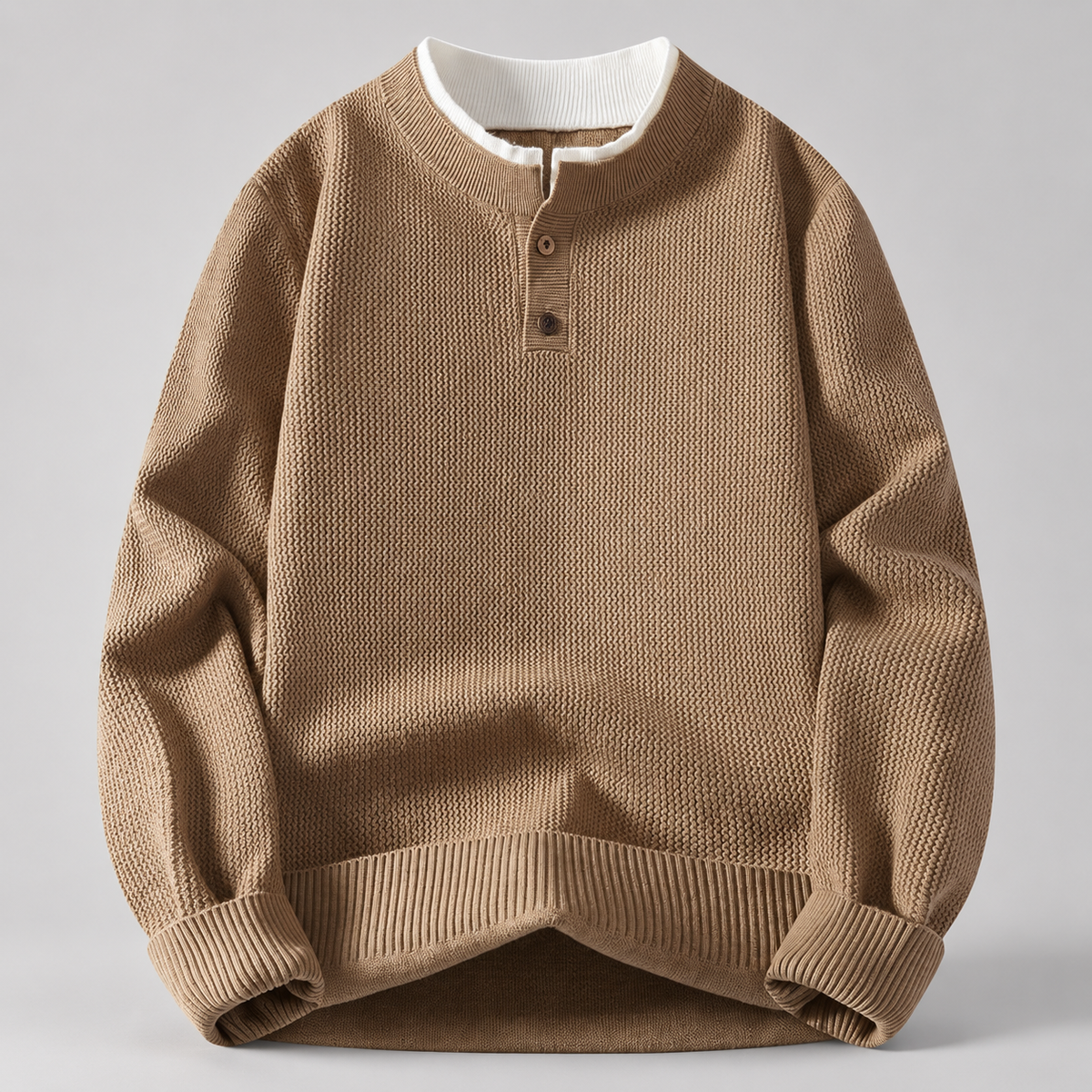 Bennett Men’s Textured Knit Henley Sweater