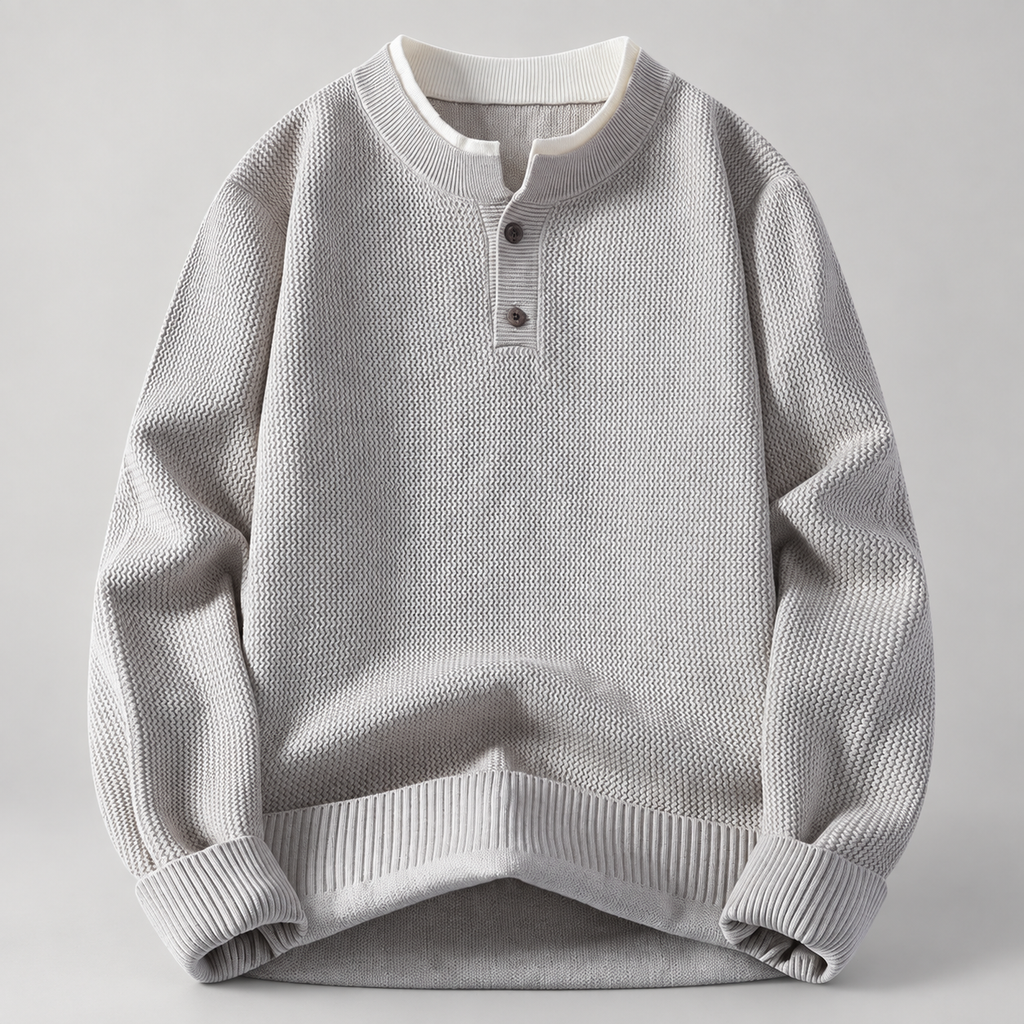 Bennett Men’s Textured Knit Henley Sweater