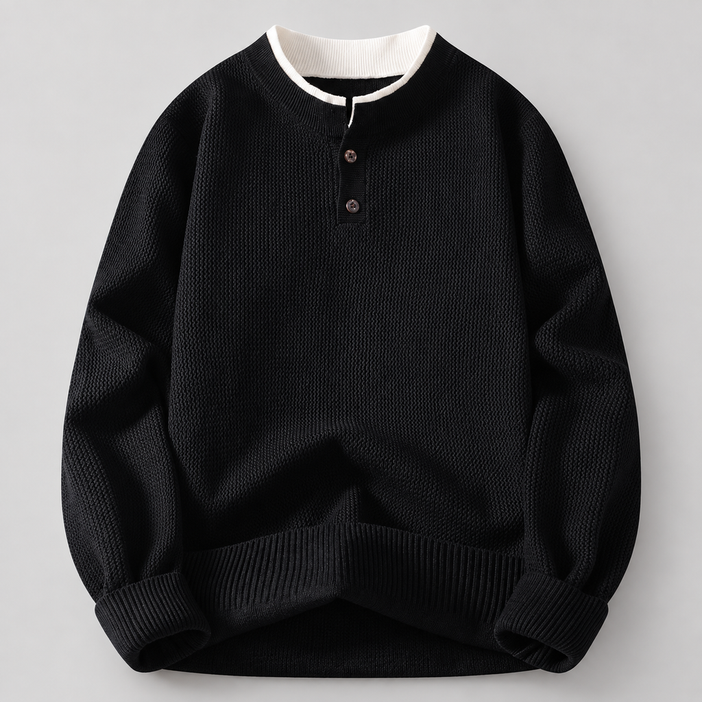 Bennett Men’s Textured Knit Henley Sweater