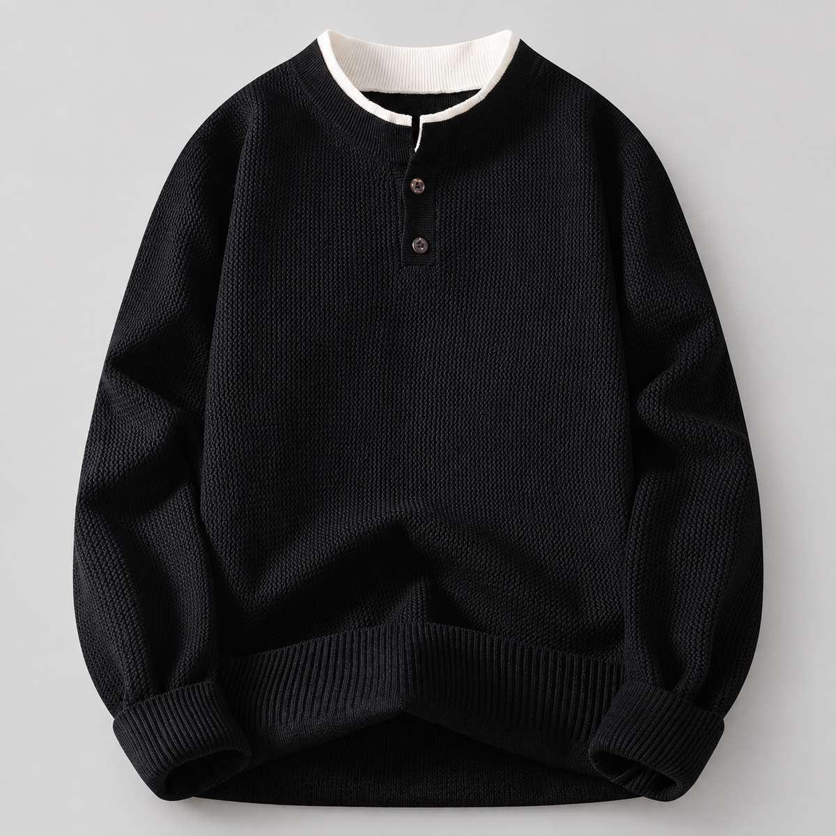Bennett Men’s Textured Knit Henley Sweater