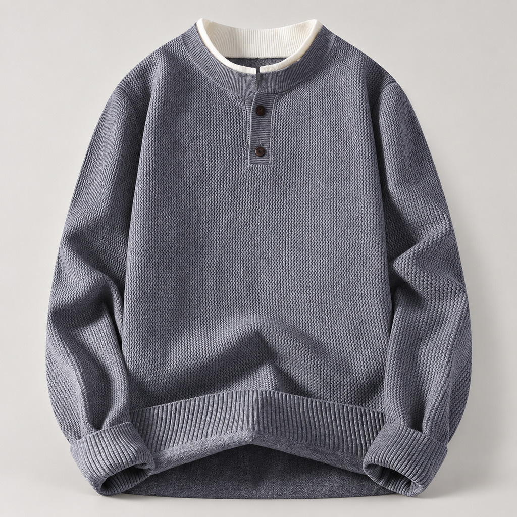 Bennett Men’s Textured Knit Henley Sweater