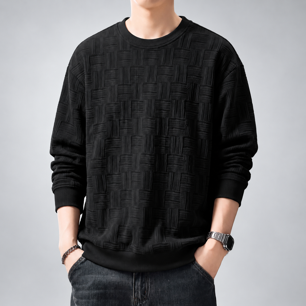 Ansel Men's Relaxed Fit Knit Pullover with Ribbed Trim