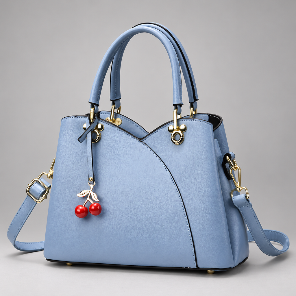 Fiorella Women’s Curved Panel Satchel with Adjustable Shoulder Strap