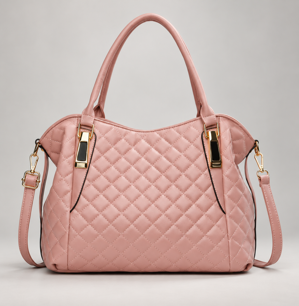 Martha Women’s Diamond Quilted Tote Bag with Shoulder Strap