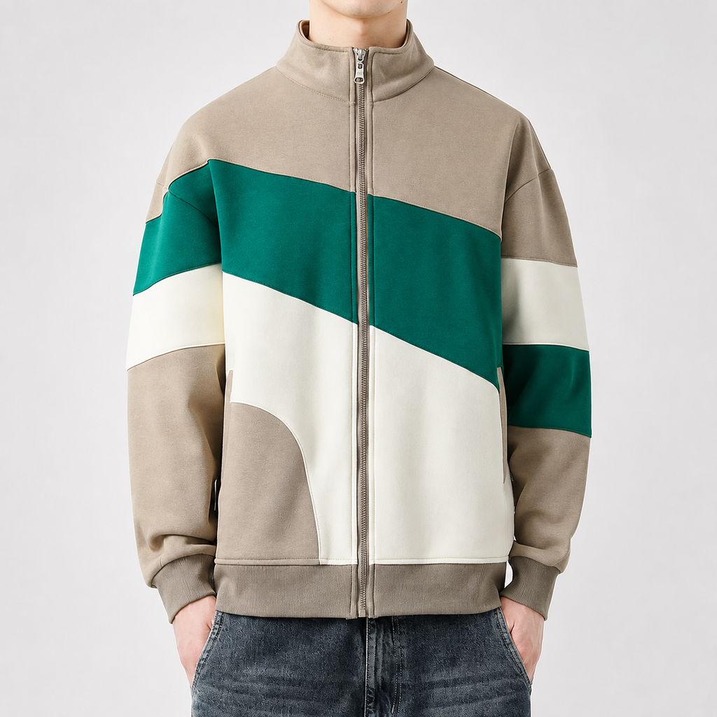 Bryson Midweight Color Block Zip Jacket