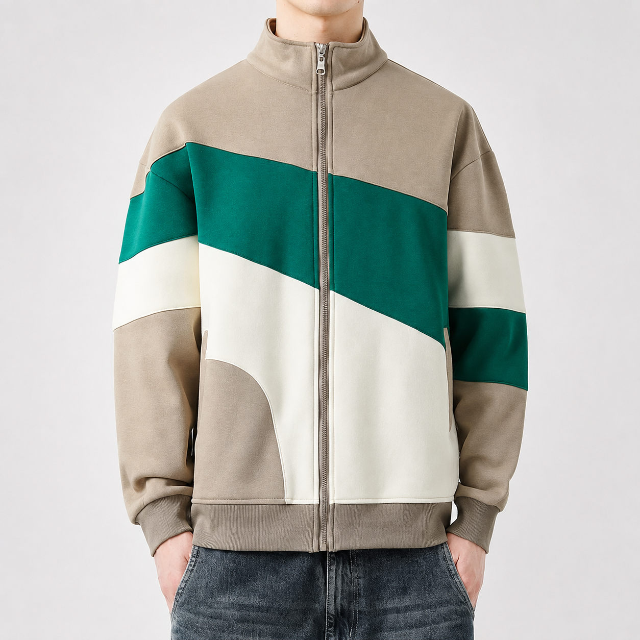Bryson Midweight Color Block Zip Jacket
