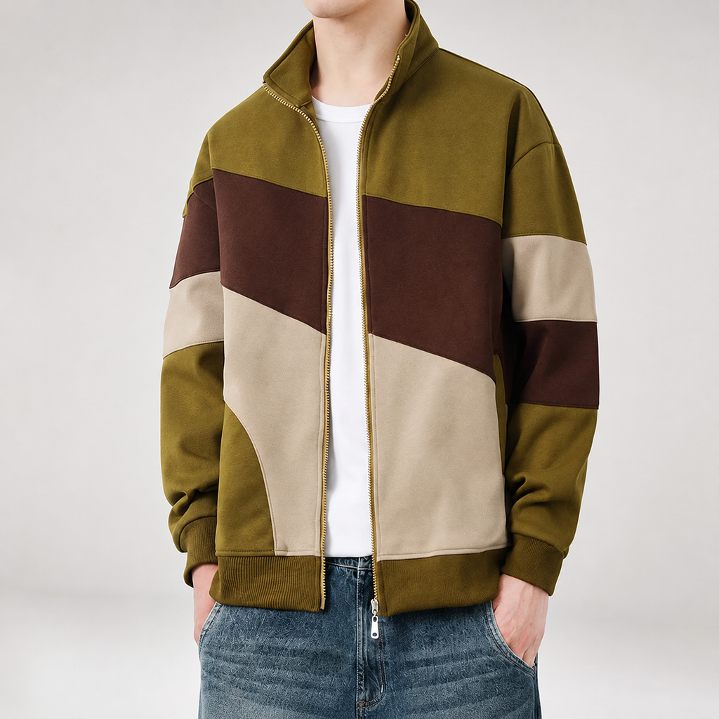 Bryson Midweight Color Block Zip Jacket
