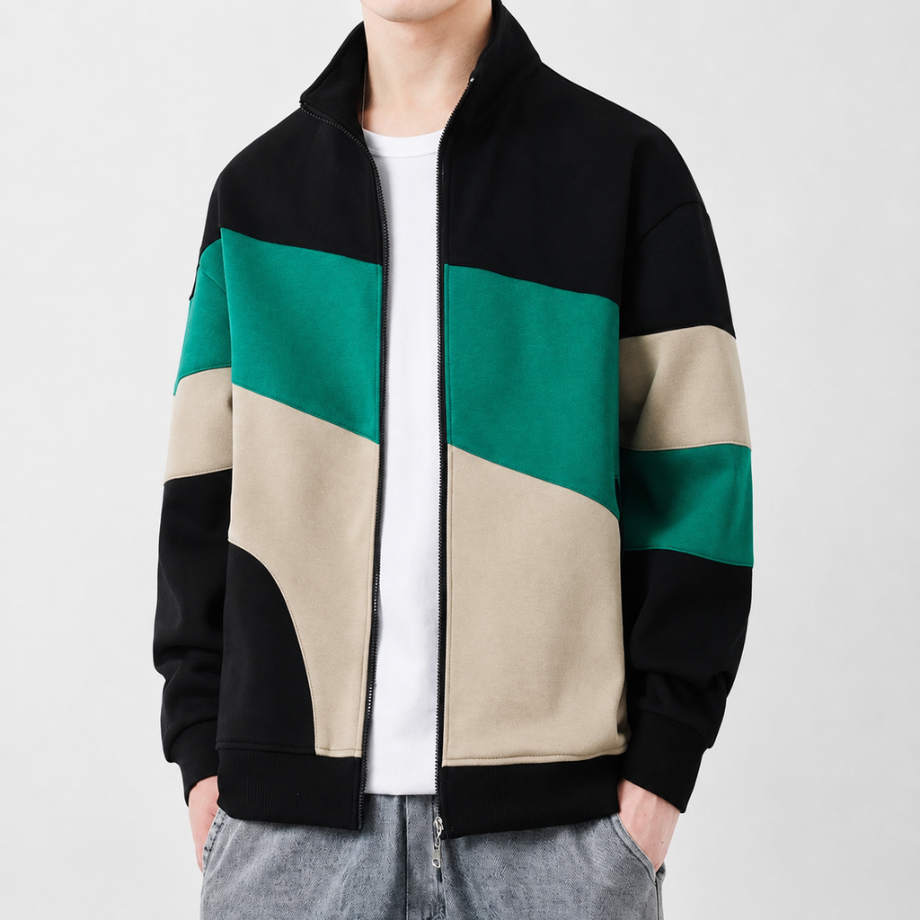 Bryson Midweight Color Block Zip Jacket