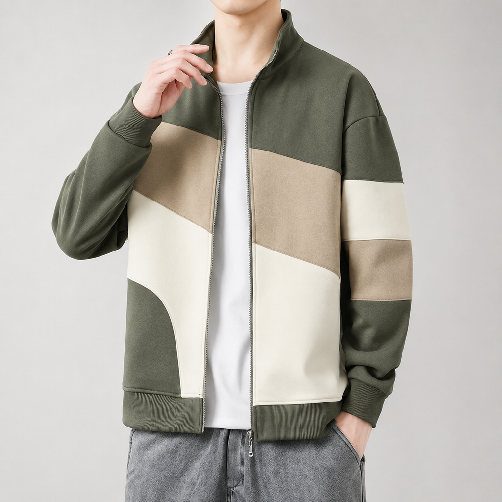 Bryson Midweight Color Block Zip Jacket