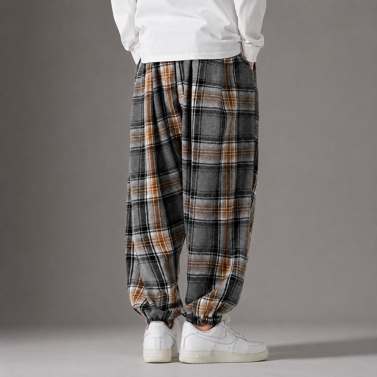 Callum Men's Plaid Jogger Pants – Relaxed Fit Drawstring Casual Trousers