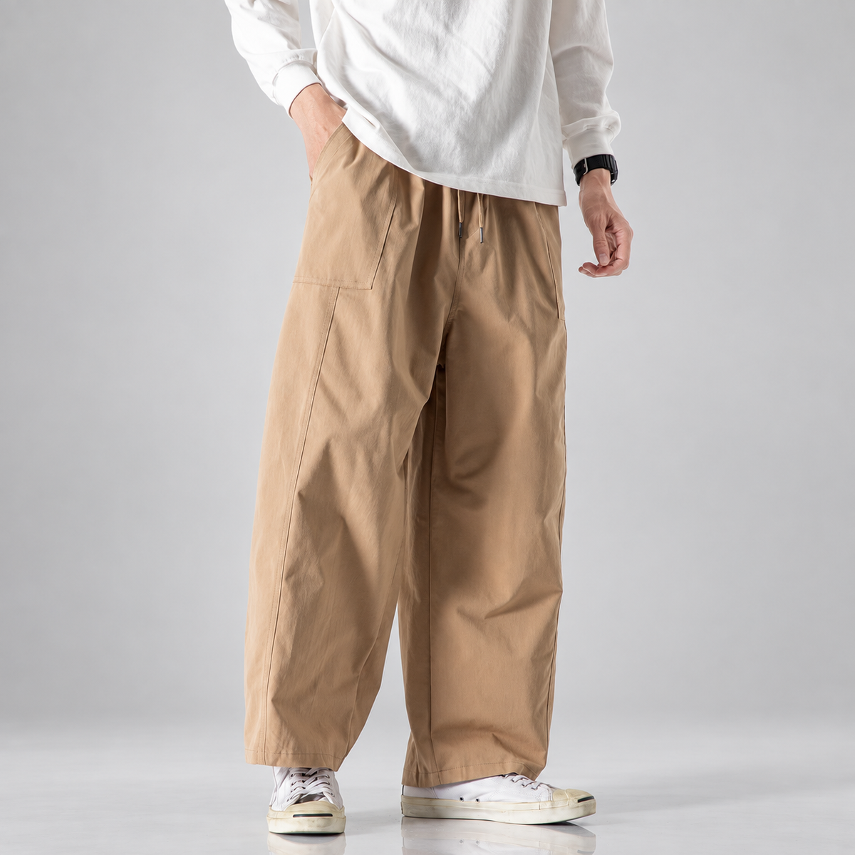 Callum Men’s Wide-Leg Drawstring Utility Pants