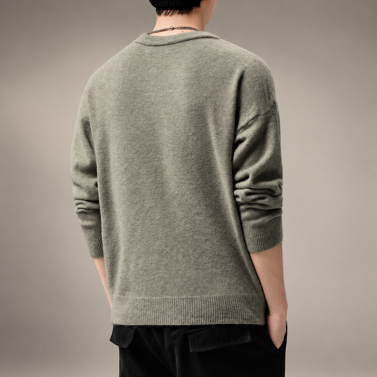 Cedric Men's Three-Button Knit Sweater