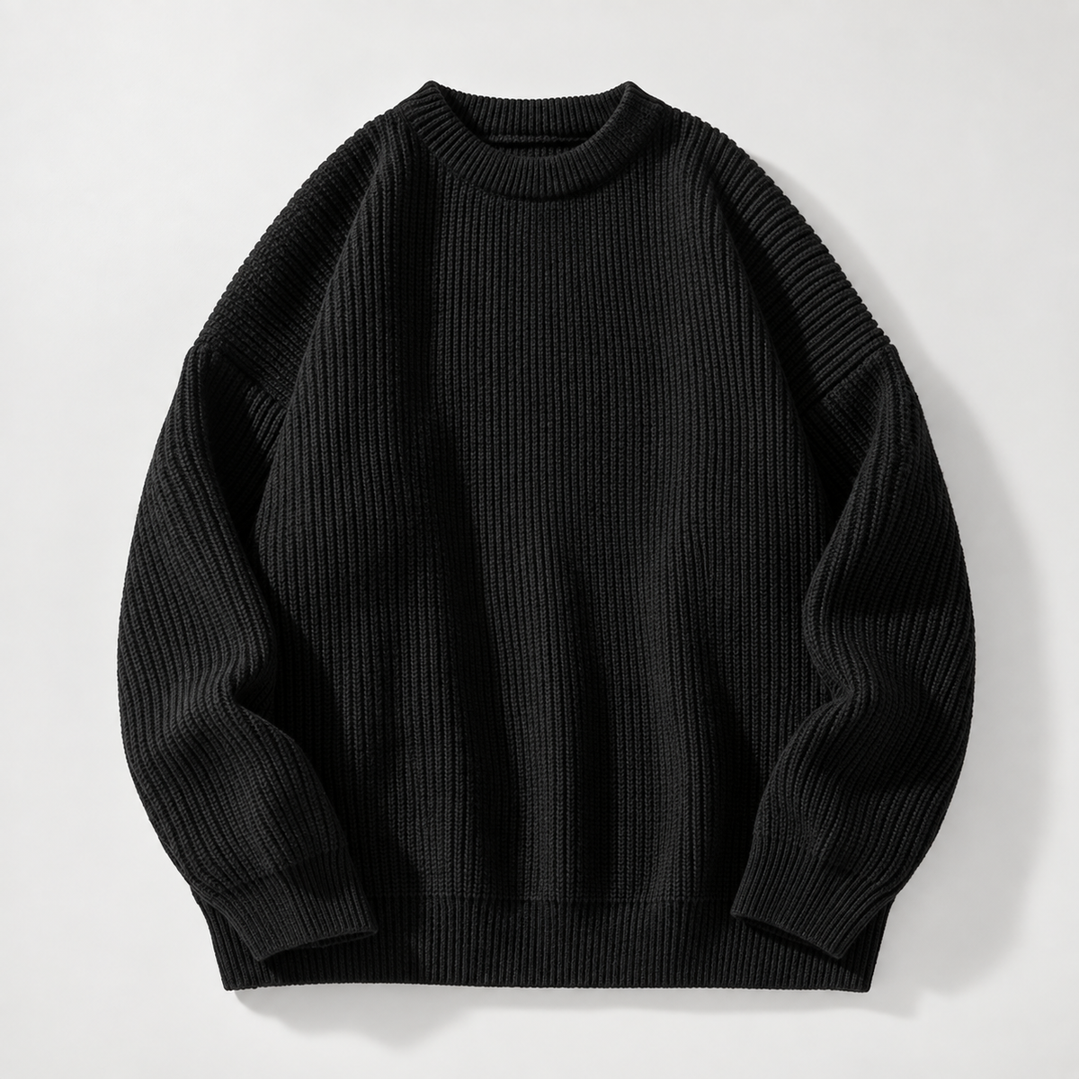 Cedric Men’s Ribbed Crewneck Sweater with Raglan Sleeves