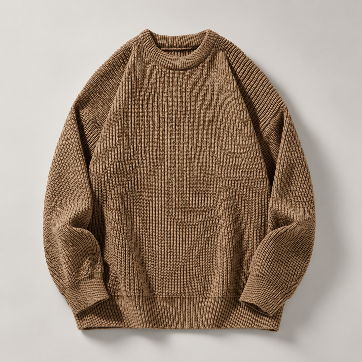 Cedric Men’s Ribbed Crewneck Sweater with Raglan Sleeves