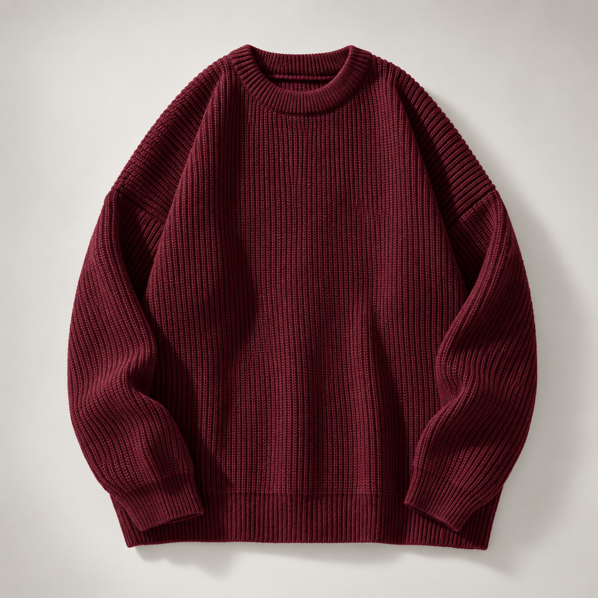 Cedric Men’s Ribbed Crewneck Sweater with Raglan Sleeves