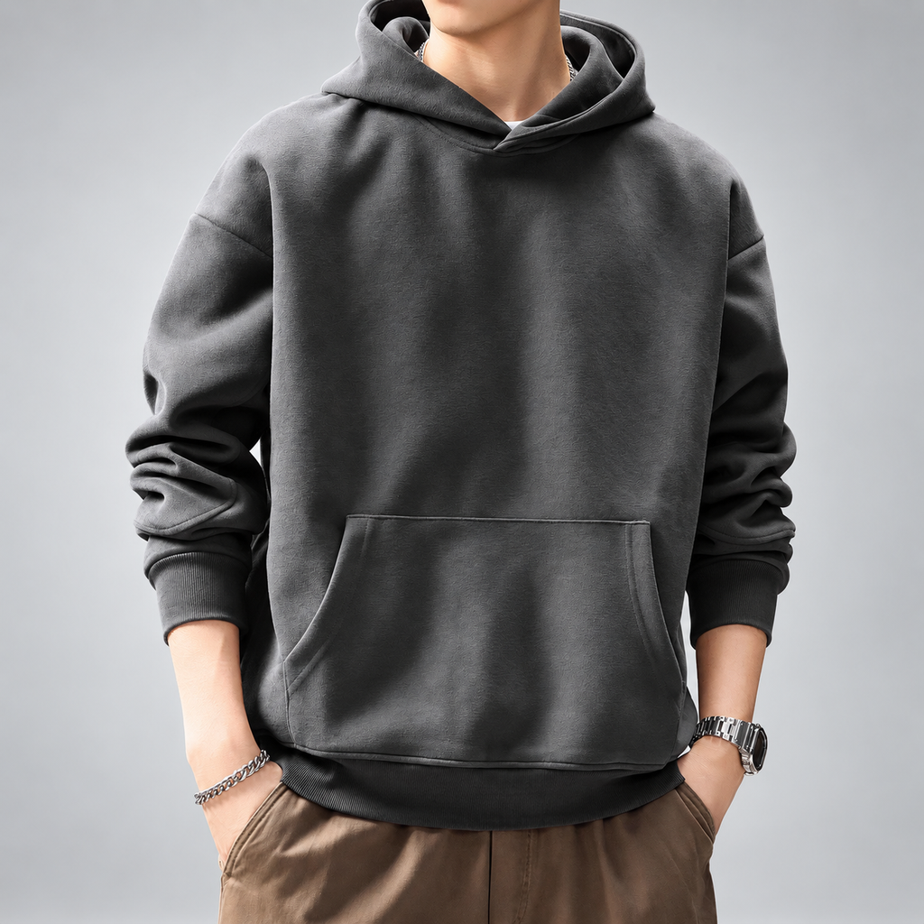 Truman Men's Relaxed Fit Pullover Hoodie with Kangaroo Pocket