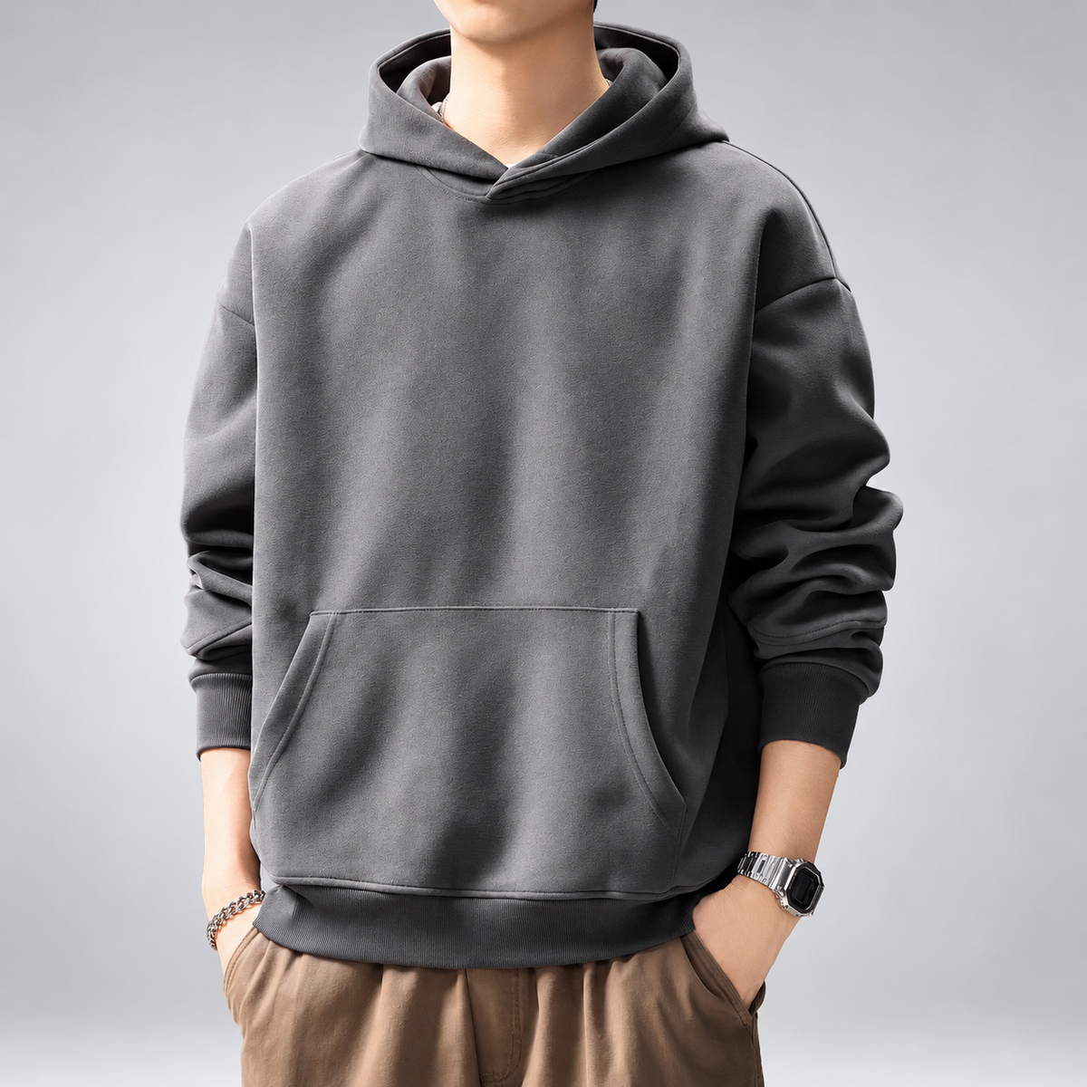 Truman Men's Relaxed Fit Pullover Hoodie with Kangaroo Pocket