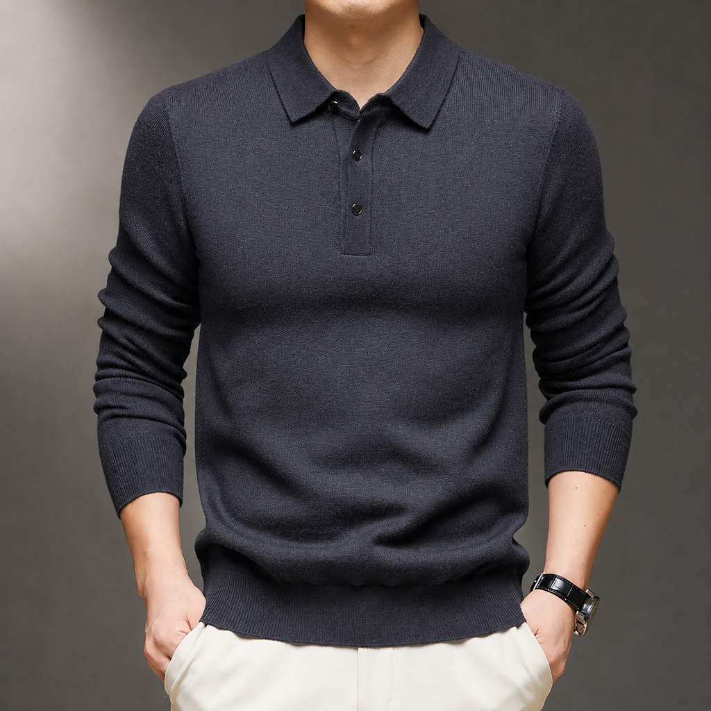 Parker Long Sleeve Knit Polo Sweater
