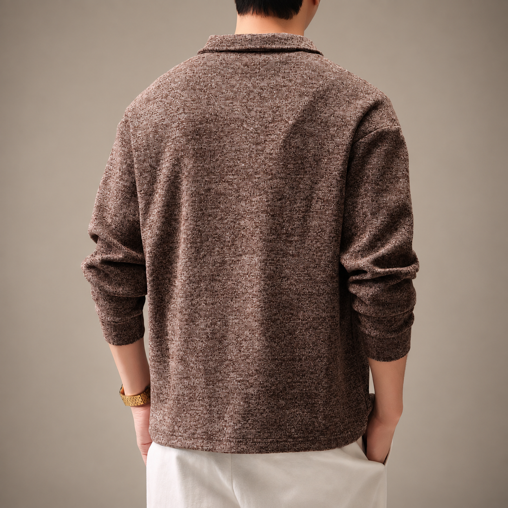 Lorenzo Textured Knit Polo Pullover