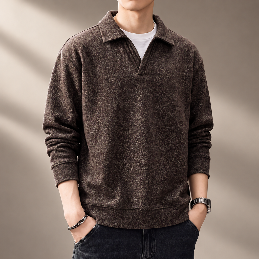 Etienne Men’s Textured Fleece Pullover
