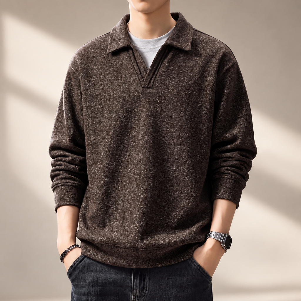 Etienne Men’s Textured Fleece Pullover
